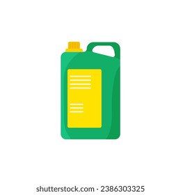 Plastic bottles of household chemicals and cleaning products. Plastic containers for liquid laundry detergent, soap, disinfectant spray, bleach. Flat vector icon bottles of cleaning supplies. 