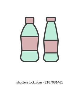 plastic bottles icon vector illustration logo template for many purpose. Isolated on white background. full color cartoon