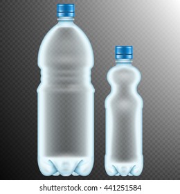 Plastic bottles isolated on transparent background. EPS 10 vector file included