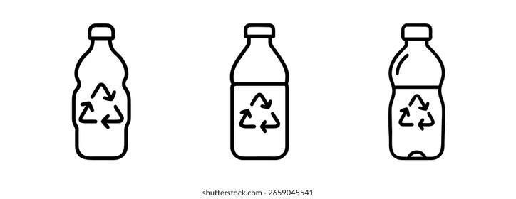 Botellas de plástico con el símbolo de reciclaje 