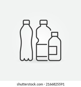 Plastic Bottles Recycling vector concept icon or sign in outline style