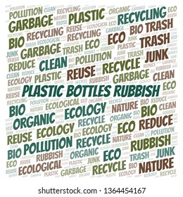 Plastic Bottles Rubbish word cloud.