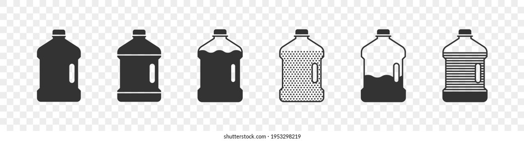 Plastic bottles. Silhouettes of bottles. Concept flat bottles icons. Vector illustration