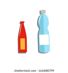 Plastic bottles vector isolated icons set. EPS 10