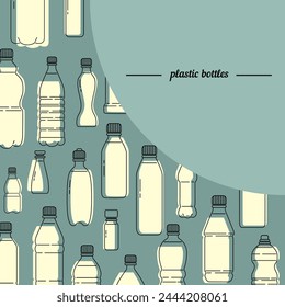 Botellas de plástico Anuncio de Web de Vector. Ilustración vectorial