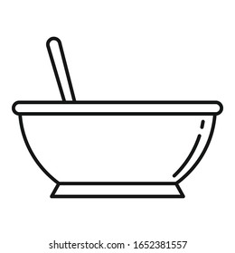Plastic bowl icon. Outline plastic bowl vector icon for web design isolated on white background