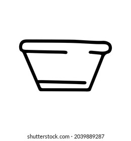 plastic bowl line vector doodle simple icon