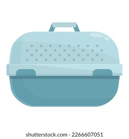 Plastic box icon cartoon vector. Pet cage. Carry transport