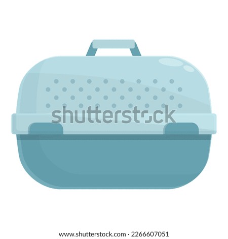 Plastic box icon cartoon vector. Pet cage. Carry transport