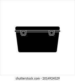 Plastic Box Icon, Plastic Container Icon, Storage Box Icon Vector Art Illustration
