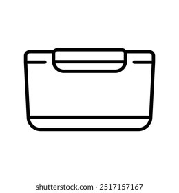 Plastic box line icon. Vector isolated element. Editable stroke.