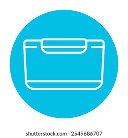 Plastic box line icon. Vector isolated element. Editable stroke.