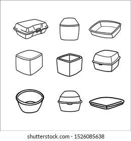 Plastic box mock up set. Vector realistic illustration of white empty plastic.