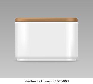 Plastic box realistic mockup for package design
