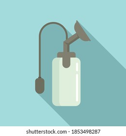 Plastic breast pump icon. Flat illustration of plastic breast pump vector icon for web design
