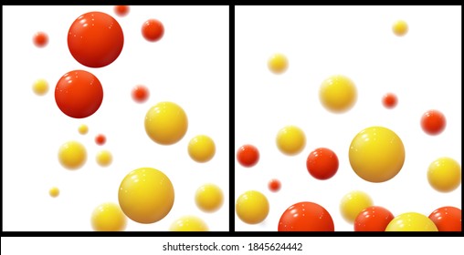 Burbujas de plástico, esferas. Bolas brillantes. Conjunto de vectores