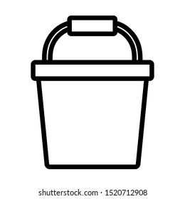 plastic bucket clean handle icon line image