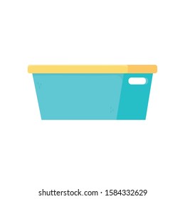 plastic bucket clean tool icon on white background vector illustration