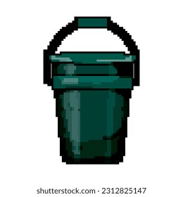 plastic plastic bucket container game pixel art retro vector. bit plastic plastic bucket container. old vintage illustration