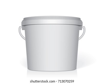 Plastic bucket. Easy to change colors. Mock Up Vector Template