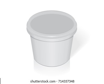 Plastic bucket. Easy to change colors. Mock Up Vector Template