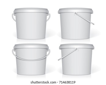 Plastic bucket. Easy to change colors. Mock Up Vector Template