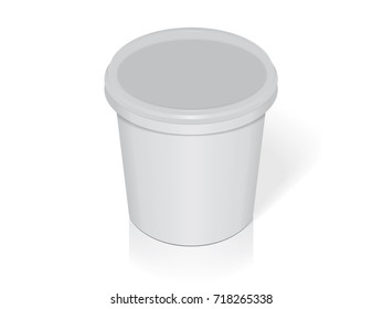 Plastic bucket. Easy to change colors. Mock Up Vector Template