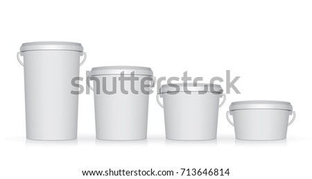 Plastic bucket. Easy to change colors. Mock Up Vector Template