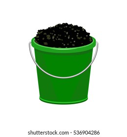 Plastic bucket to the ground. Vector illustration