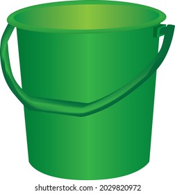 Plastic bucket with a handle for household work