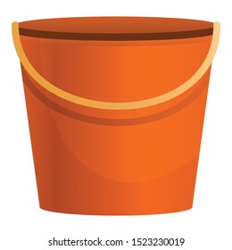 Plastic bucket icon. Cartoon of plastic bucket vector icon for web design isolated on white background