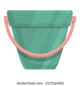 Plastic Bucket Icon Cartoon Vector. Shop Store. Shelf Element