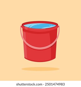 plastic bucket icon filled with water. illustration of household appliance for washing. suitable for poster use and web icon