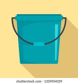 Plastic Bucket Icon. Flat Illustration Of Plastic Bucket Vector Icon For Web Design