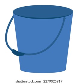 Plastic bucket icon. Flat vector illustration