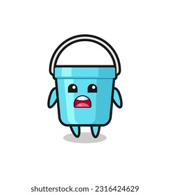 plastic bucket illustration with apologizing expression, saying I am sorry , cute style design for t shirt, sticker, logo element