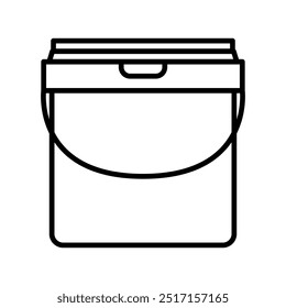 Plastic bucket line icon. Vector isolated element. Editable stroke.