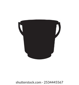 Plastikeimer Silhouette. Eimer Symbol, Vektorgrafik-Design.