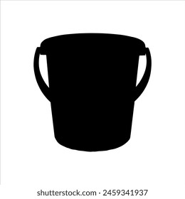 Plastic bucket silhouette isolated on white background. Bucket icon vector illustration design.