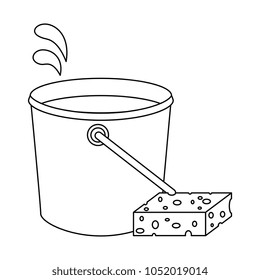 plastic bucket with sponge