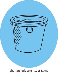 plastic bucket . Vector