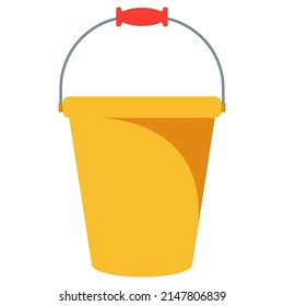 Ilustración de dibujos animados del vector del cubo de plástico aislados en un fondo blanco.