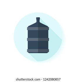 Plastic Bucket of water icon in flat style 