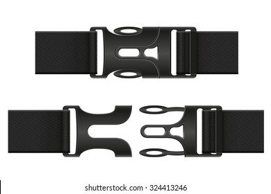 Plastic Buckle Clasp Vector Illustration Isolated On White Background