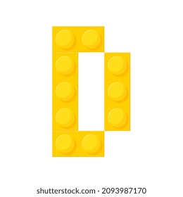 Plastic building blocks alphabet. The letter D.