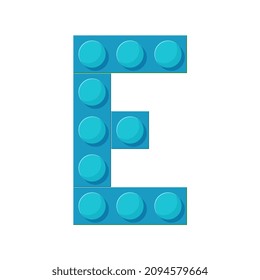 Plastic building blocks alphabet. The letter E.