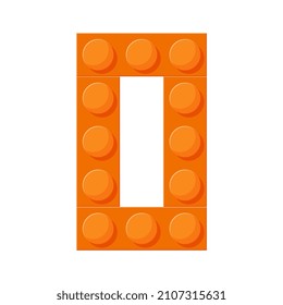 Plastic building blocks alphabet. The letter O