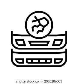 plastic bumper repair line icon vector. plastic bumper repair sign. isolated contour symbol black illustration