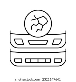 plastic bumper repair line icon vector. plastic bumper repair sign. isolated contour symbol black illustration