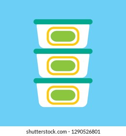 Plastic butter boxes. vector illustration